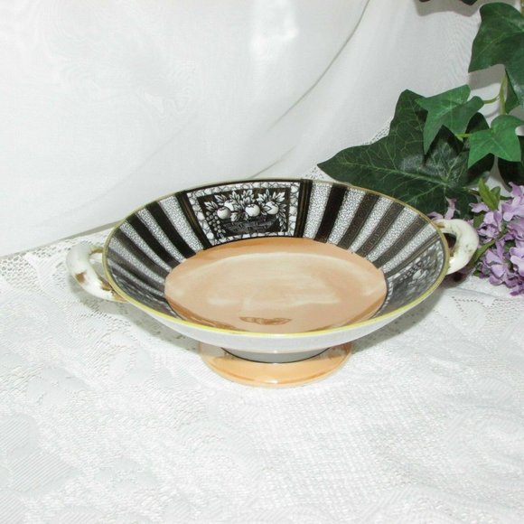 Noritake Antique Footed Compote Fruit Bowl Cottagecore Japan Vintage - Picture 3 of 6